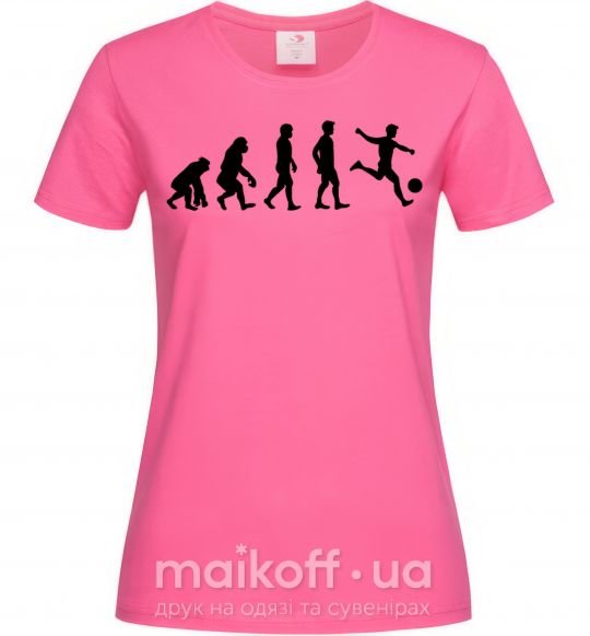 Жіноча футболка Эволюция футбол Яскраво-рожевий фото
