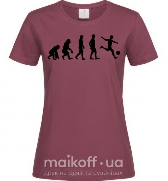 Жіноча футболка Эволюция футбол Бордовий фото