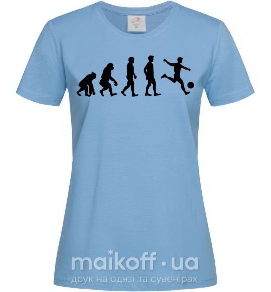 Женская футболка Эволюция футбол Голубой фото