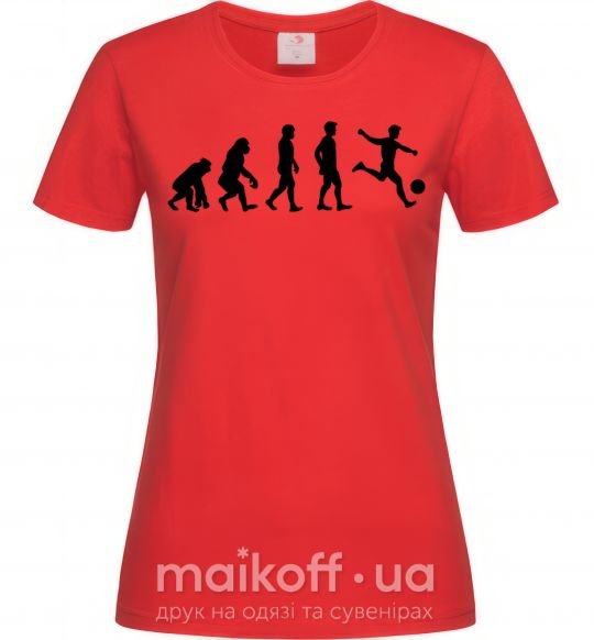 Женская футболка Эволюция футбол Красный фото