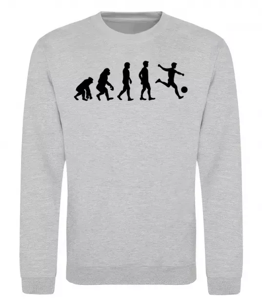 Свитшот Еволюція футбол Серый меланж фото