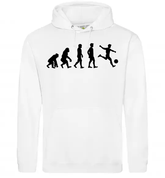 Чоловіча толстовка (худі) Еволюція футбол Білий фото