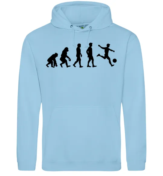 Чоловіча толстовка (худі) Еволюція футбол Блакитний фото
