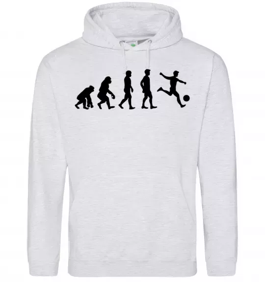 Женская толстовка (худи) Еволюція футбол Серый меланж фото