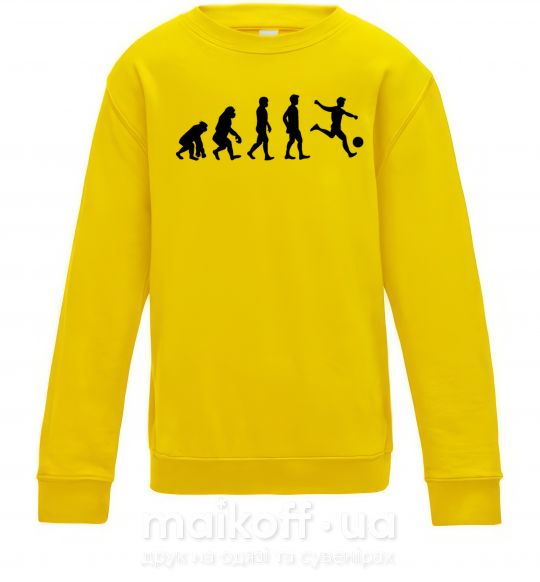 Дитячий світшот Эволюция футбол Сонячно жовтий фото