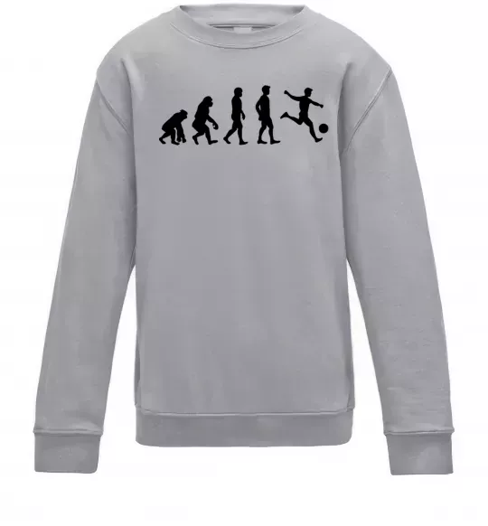 Детский Свитшот Еволюція футбол Серый меланж фото