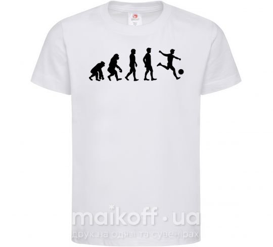 Дитяча футболка Эволюция футбол Білий фото