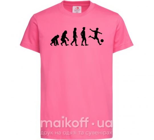 Детская футболка Эволюция футбол Ярко-розовый фото