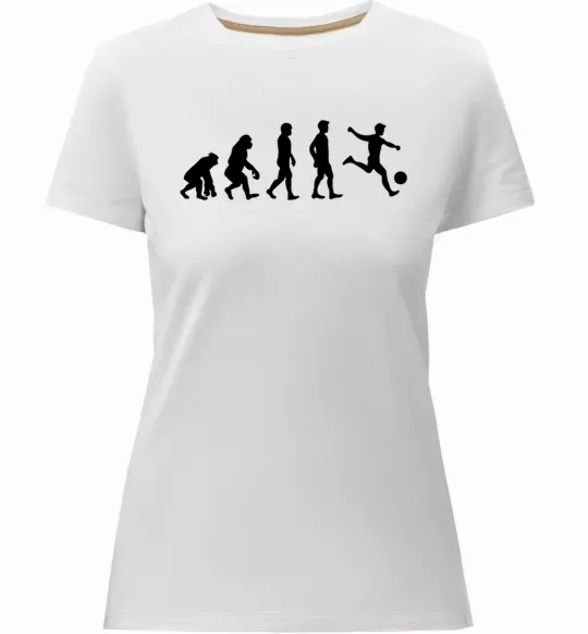 Женская премиум футболка Еволюція футбол Белый фото