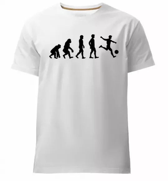Мужская премиум футболка Еволюція футбол Белый фото