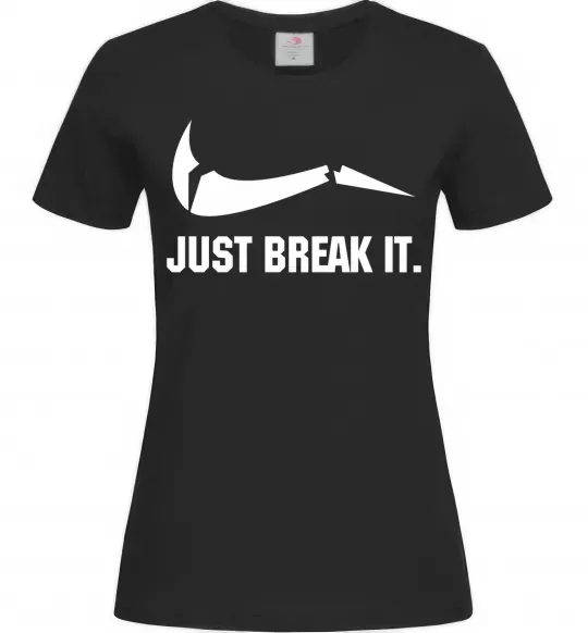 Жіноча футболка Just break it Чорний фото