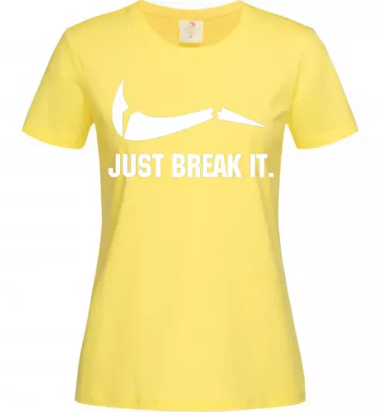 Жіноча футболка Just break it Лимонний фото