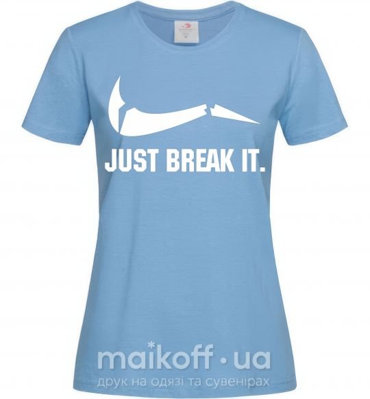 Жіноча футболка Just break it Блакитний фото