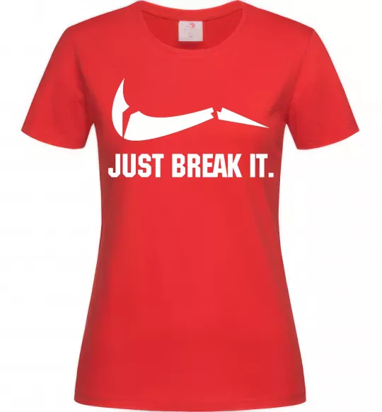 Жіноча футболка Just break it Червоний фото