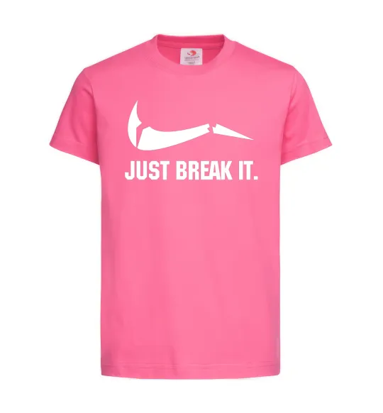 Дитяча футболка Just break it Яскраво-рожевий фото