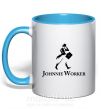 Чашка з кольоровою ручкою Johnnie Worker Блакитний фото