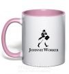 Чашка з кольоровою ручкою Johnnie Worker Ніжно рожевий фото