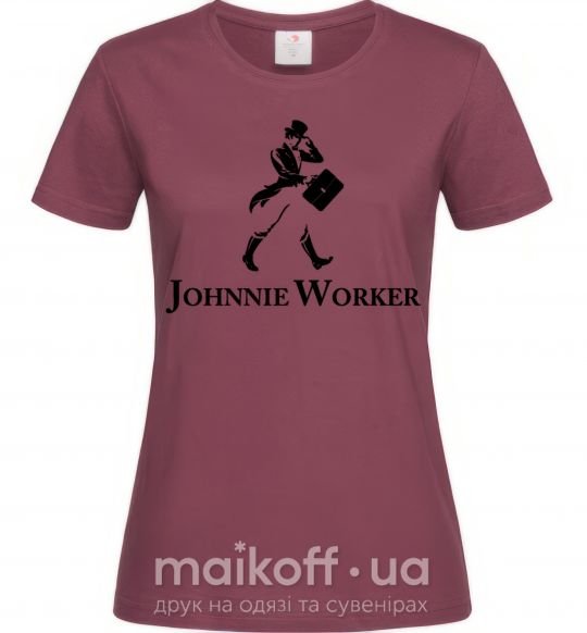 Жіноча футболка Johnnie Worker Бордовий фото