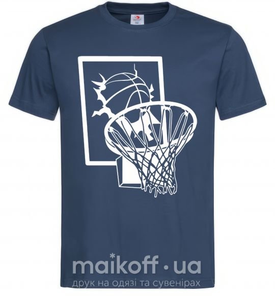 Чоловіча футболка Баскетбольное кольцо и мяч Темно-синій фото