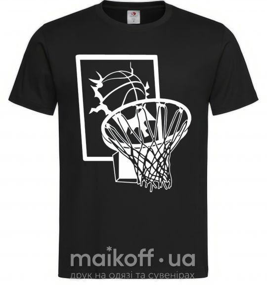 Чоловіча футболка Баскетбольное кольцо и мяч Чорний фото