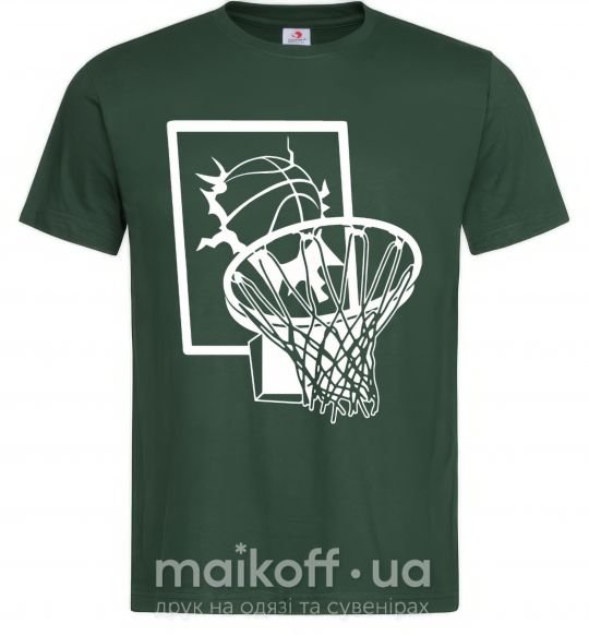 Чоловіча футболка Баскетбольное кольцо и мяч Темно-зелений фото