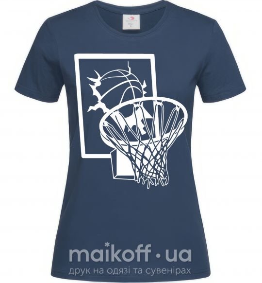 Жіноча футболка Баскетбольное кольцо и мяч Темно-синій фото