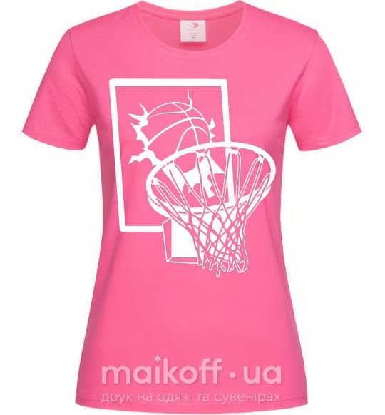 Жіноча футболка Баскетбольное кольцо и мяч Яскраво-рожевий фото