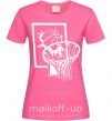 Женская футболка Баскетбольное кольцо и мяч Ярко-розовый фото