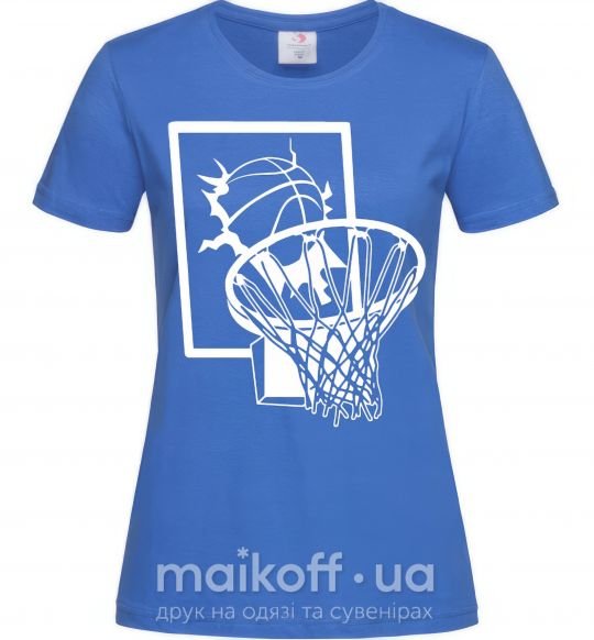 Женская футболка Баскетбольное кольцо и мяч Ярко-синий фото