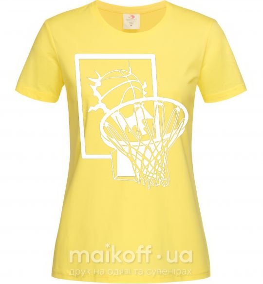 Жіноча футболка Баскетбольное кольцо и мяч Лимонний фото