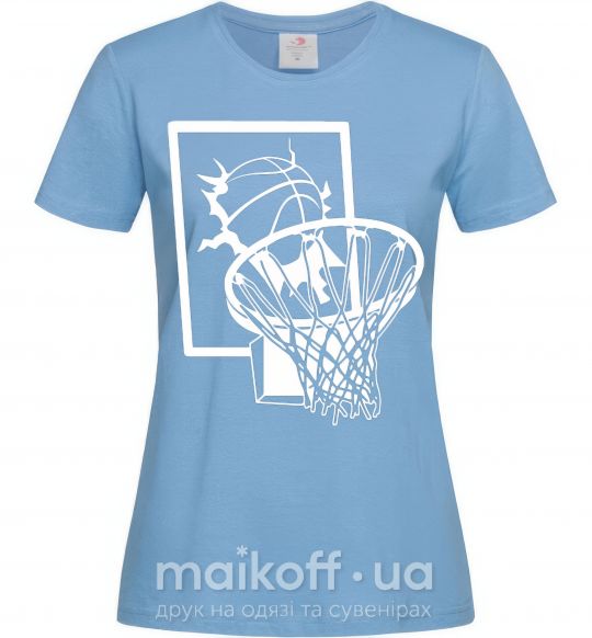 Женская футболка Баскетбольное кольцо и мяч Голубой фото