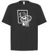 Футболка Оверсайз Баскетбольний м'яч та кільце Черный фото