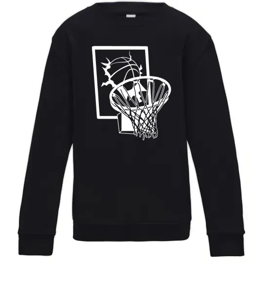 Дитячий світшот Баскетбольний м'яч та кільце Чорний фото