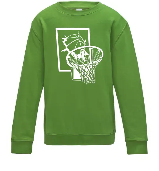 Дитячий світшот Баскетбольний м'яч та кільце Лаймовий фото