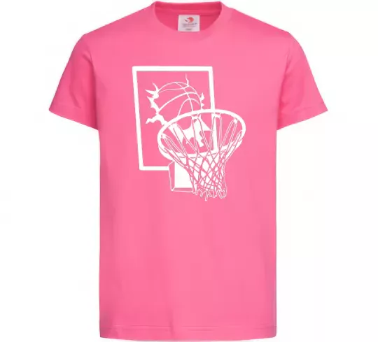 Дитяча футболка Баскетбольний м'яч та кільце Яскраво-рожевий фото