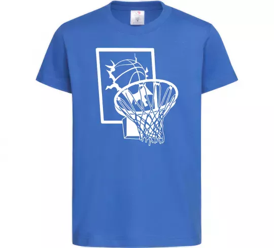 Дитяча футболка Баскетбольний м'яч та кільце Яскраво-синій фото