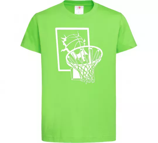 Дитяча футболка Баскетбольний м'яч та кільце Лаймовий фото