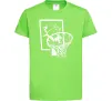 Дитяча футболка Баскетбольний м'яч та кільце Лаймовий Дитяча футболка Баскетбольний м'яч та кільце Лаймовий фото