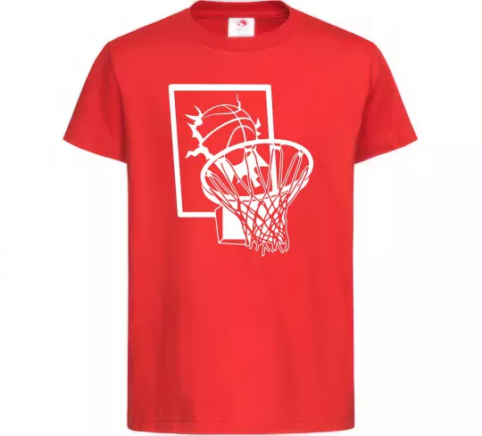 Дитяча футболка Баскетбольний м'яч та кільце Червоний фото
