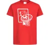 Дитяча футболка Баскетбольний м'яч та кільце Червоний Дитяча футболка Баскетбольний м'яч та кільце Червоний фото