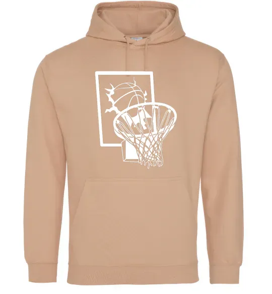 Мужская толстовка (худи) Баскетбольний м'яч та кільце Песочный фото