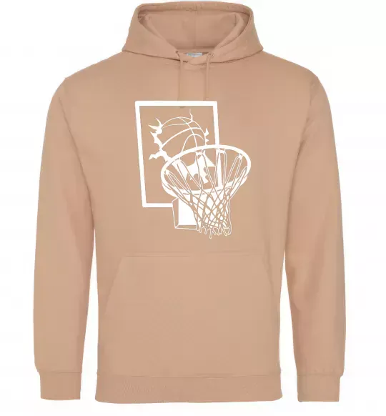 Женская толстовка (худи) Баскетбольний м'яч та кільце Песочный фото