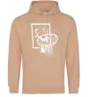 Женская толстовка (худи) Баскетбольний м'яч та кільце Песочный фото