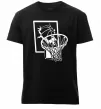 Мужская премиум футболка Баскетбольний м'яч та кільце Черный фото
