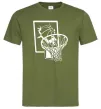 Мужская футболка Баскетбольний м'яч та кільце Оливковый фото