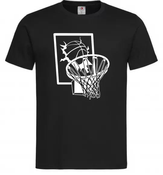 Мужская футболка Баскетбольний м'яч та кільце Черный фото
