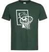 Мужская футболка Баскетбольний м'яч та кільце Темно-зеленый фото