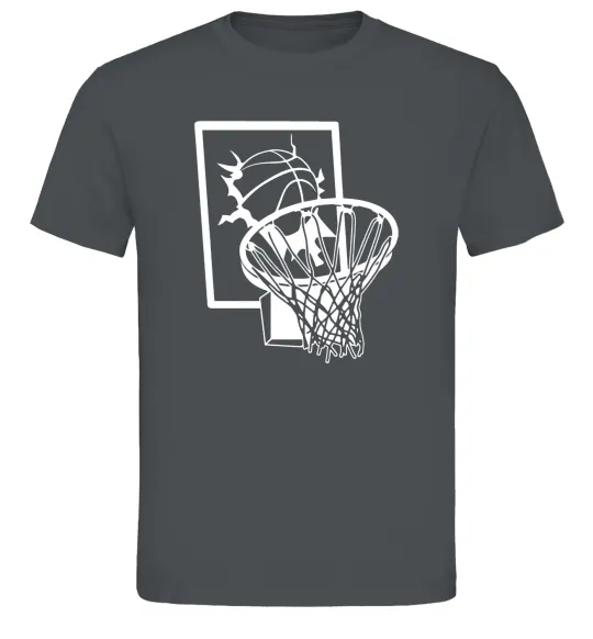 Мужская футболка Баскетбольний м'яч та кільце Графит фото