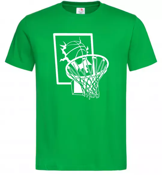 Мужская футболка Баскетбольний м'яч та кільце Зеленый фото