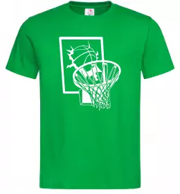 Чоловіча футболка Баскетбольний м'яч та кільце Зелений фото
